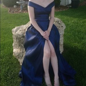 Satin Off-the-Shoulder Prom Dress